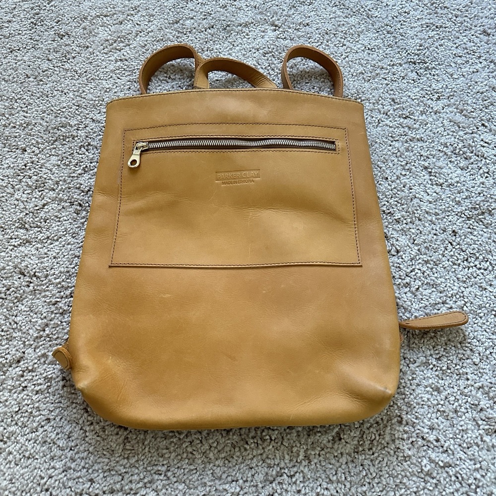 Parker Clay Miriam Leather Backpack Women Rust Brown Adjustable Straps Ethiopia
